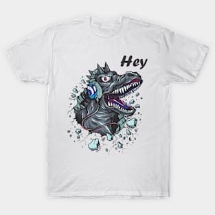 T-rex Dinosaur Saying Hey T-Shirt